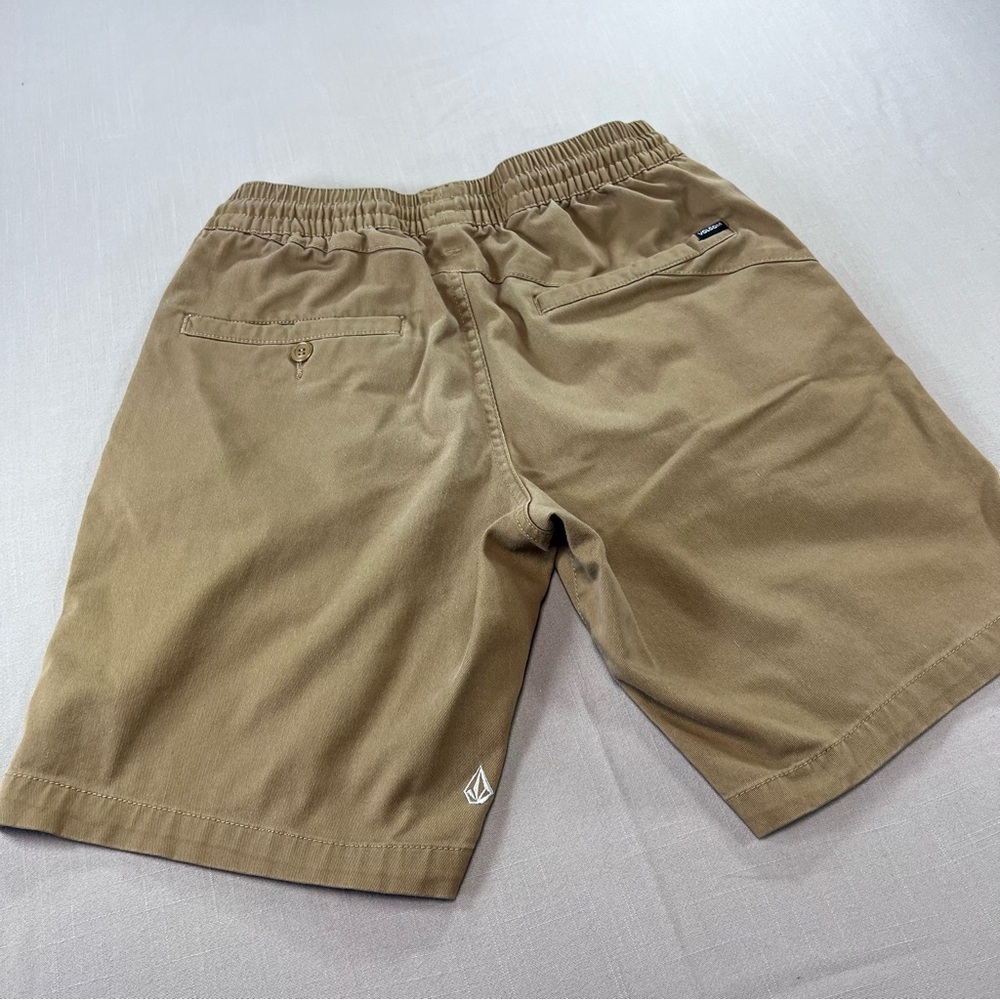Volcom Men’s Surf Skate Shorts Small Khaki Elastic Waist Drawstring Casual - Picture 11 of 12